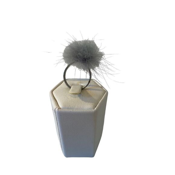 Furry Fun Silver Toned Adjustable Silver Toned Ring. - Picture 7 of 7